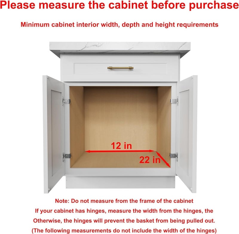 Sikarou Pull Out Cabinet Organizer,Heavy-Duty Slide Out Shelf, Wood And Wire Basket, Pull Out Drawer for for Kitchen Under Sink Space, Pantry, Bathroom (11 * 21 WM) - Image 3